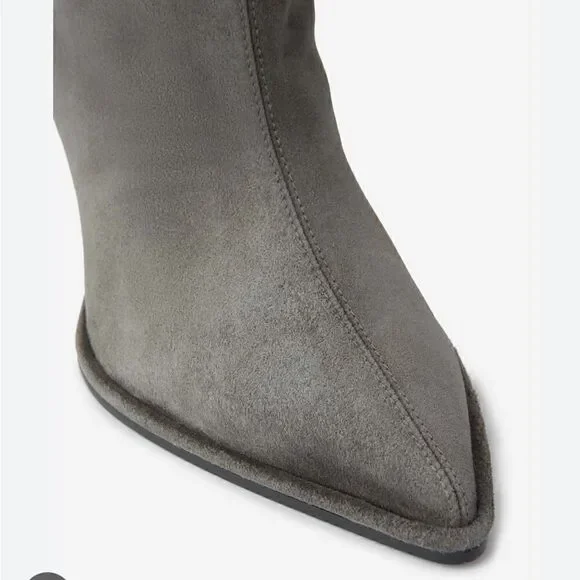 Tamara Mellon Grey Micro Suede Napa Leather Mid-Calf Heeled Boots – 39.5 NWT - Picture 3 of 6